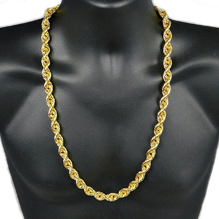 14 KT GOLD EP 30 INCH CAST 6MM TURKISH HIP HOP ROPE CHAIN NECKLACE 14 KT GOLD EP 30 INCH CAST 6MM TURKISH HIP HOP ROPE CHAIN NECKLACE